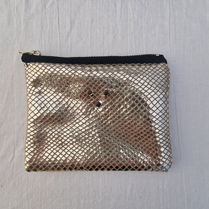 Porte monnaie Femme Cuir ARGENT LAMINÉ