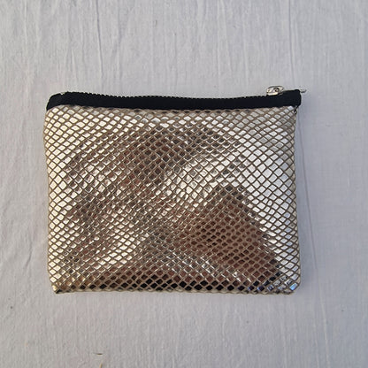 Porte monnaie Femme Cuir ARGENT LAMINÉ