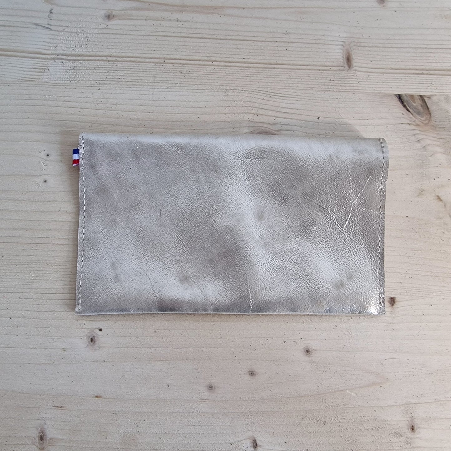 Pochette en cuir BEIGE métallisé