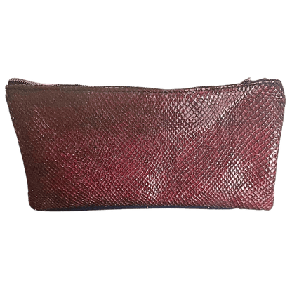 Pochette en cuir BORDEAUX Serpent et Suédé Lala - Vavounette&Co