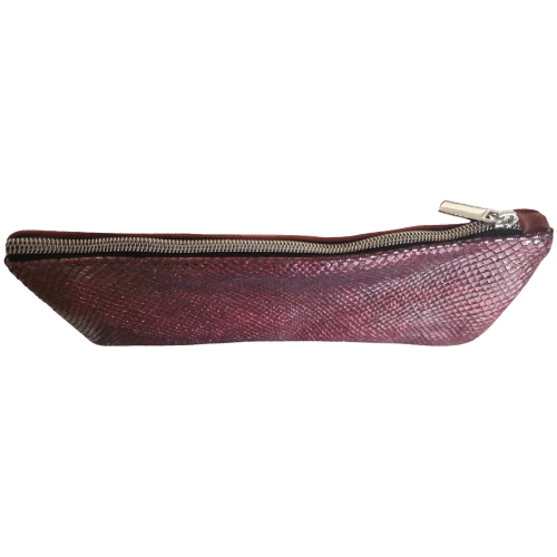 Pochette en cuir BORDEAUX Serpent et Suédé Lala - Vavounette&Co