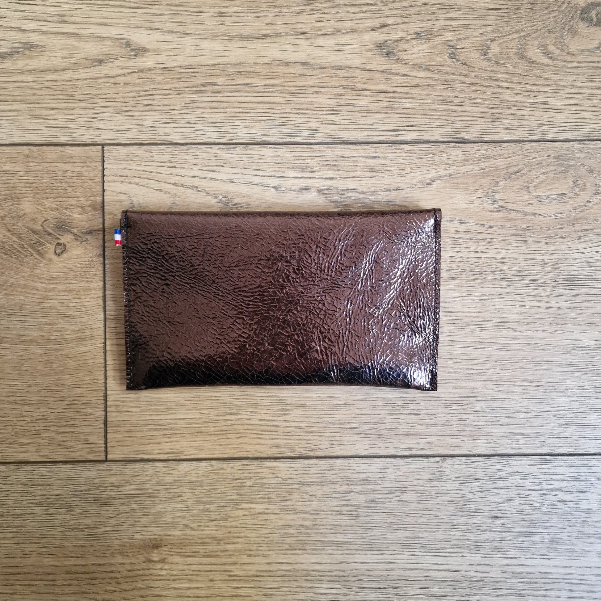 Pochette en cuir MARRON Froissé