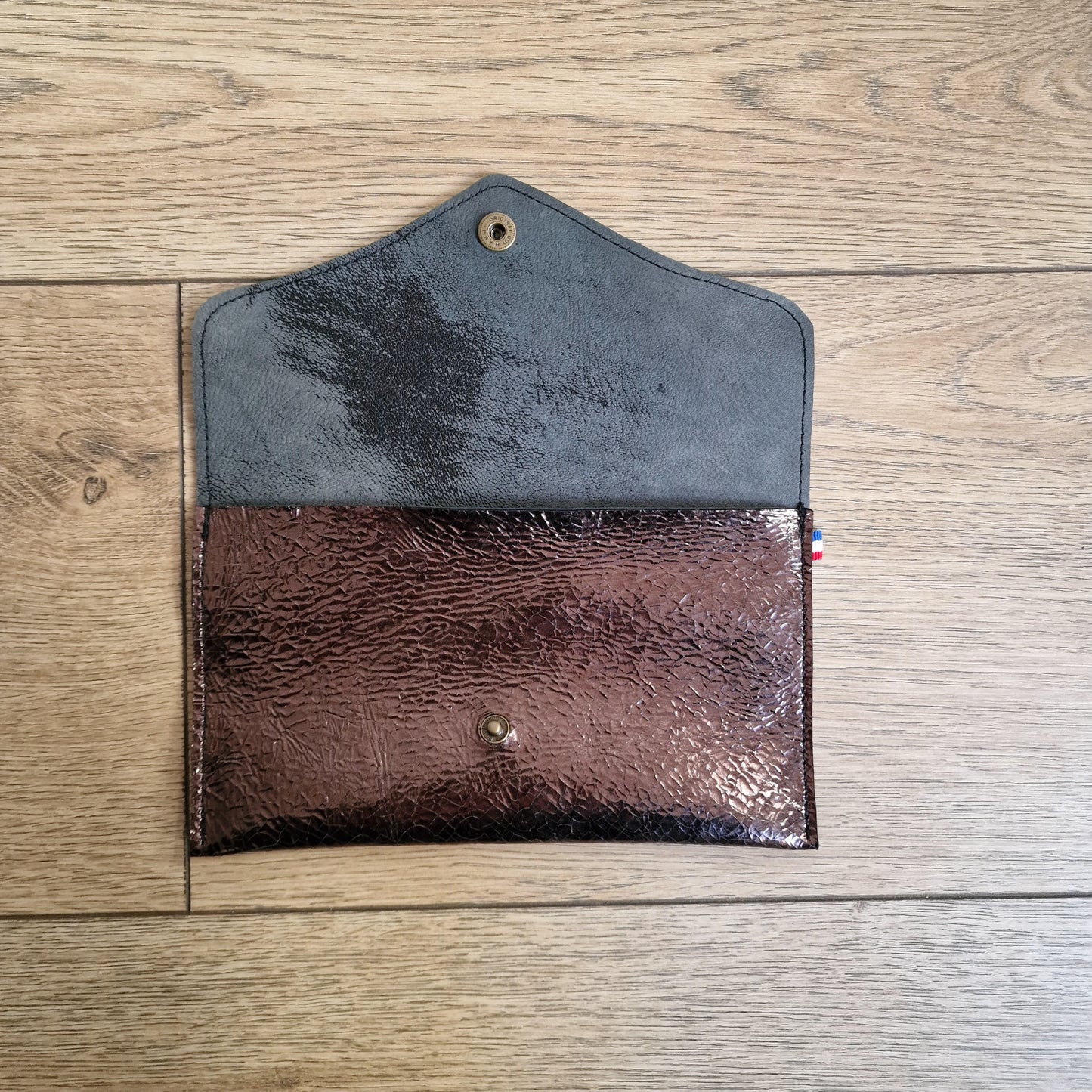 Pochette en cuir MARRON Froissé