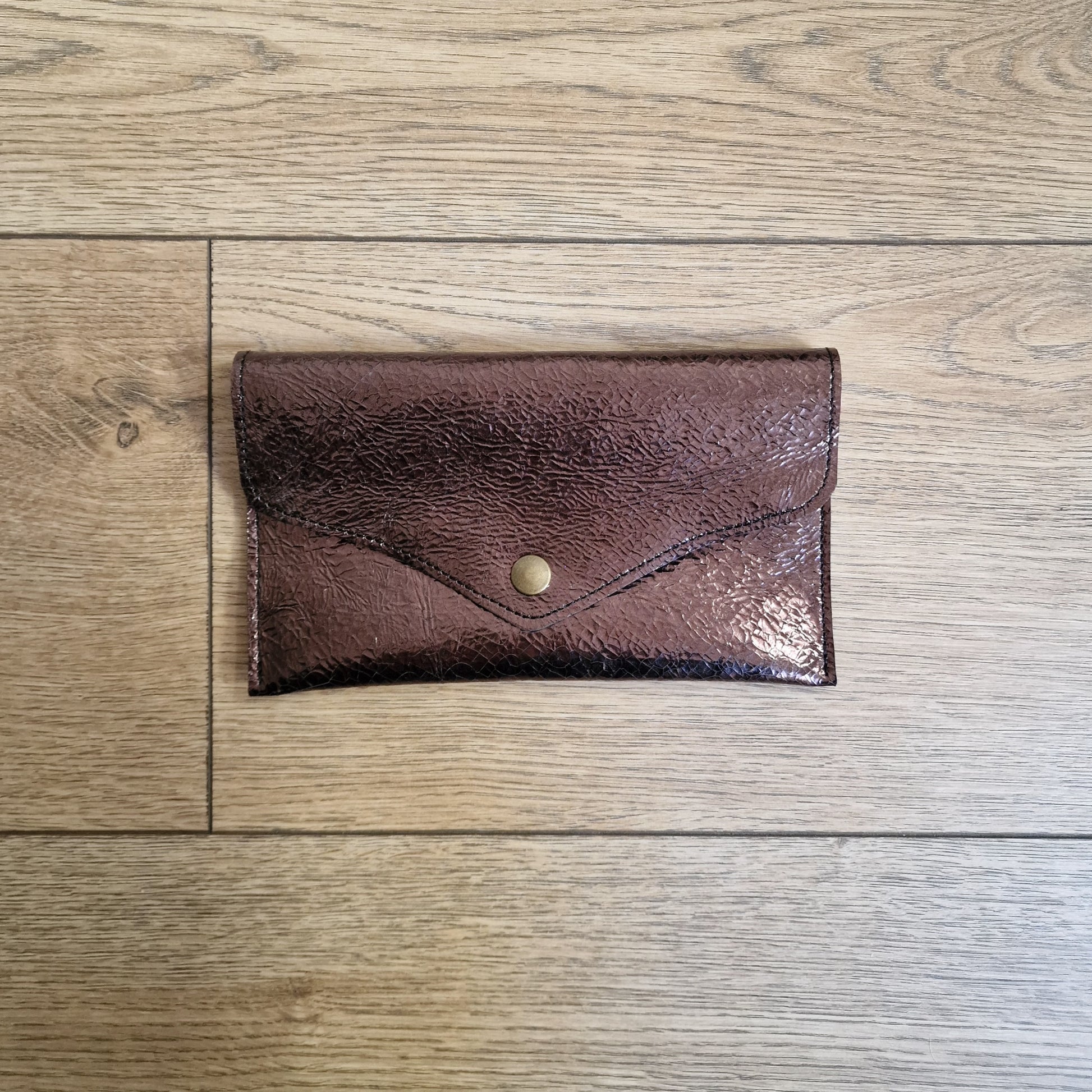 Pochette en cuir MARRON Froissé