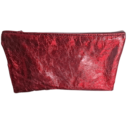 Pochette en cuir MOTIFS Vernis et ROUGE Métallisé Lala - Vavounette&Co