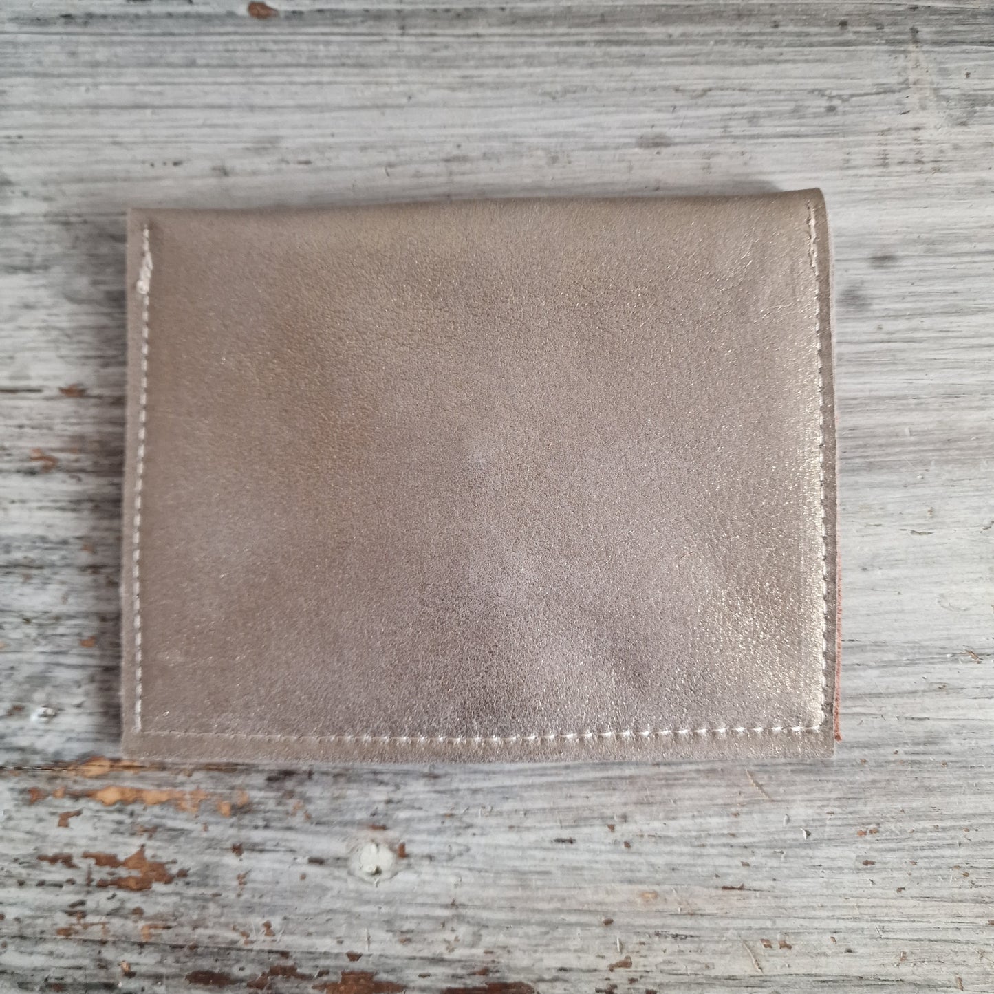 Pochette en cuir TERRACOTTA et BEIGE Irisé