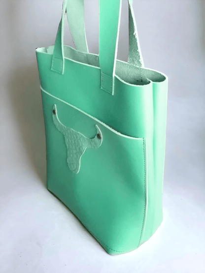 Sac Cabas Femme en cuir VERT Bill - Vavounette&Co