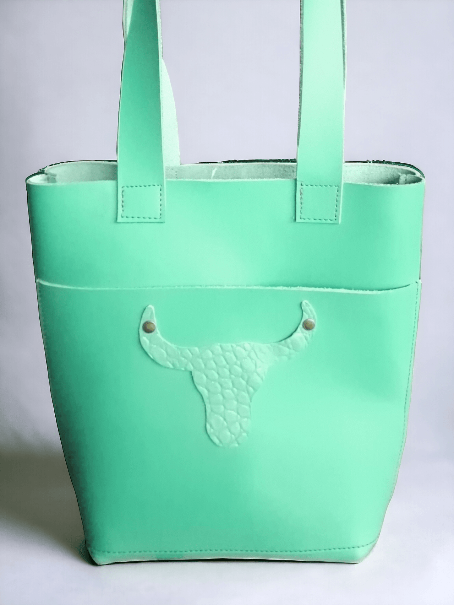 Sac Cabas Femme en cuir VERT Bill - Vavounette&Co