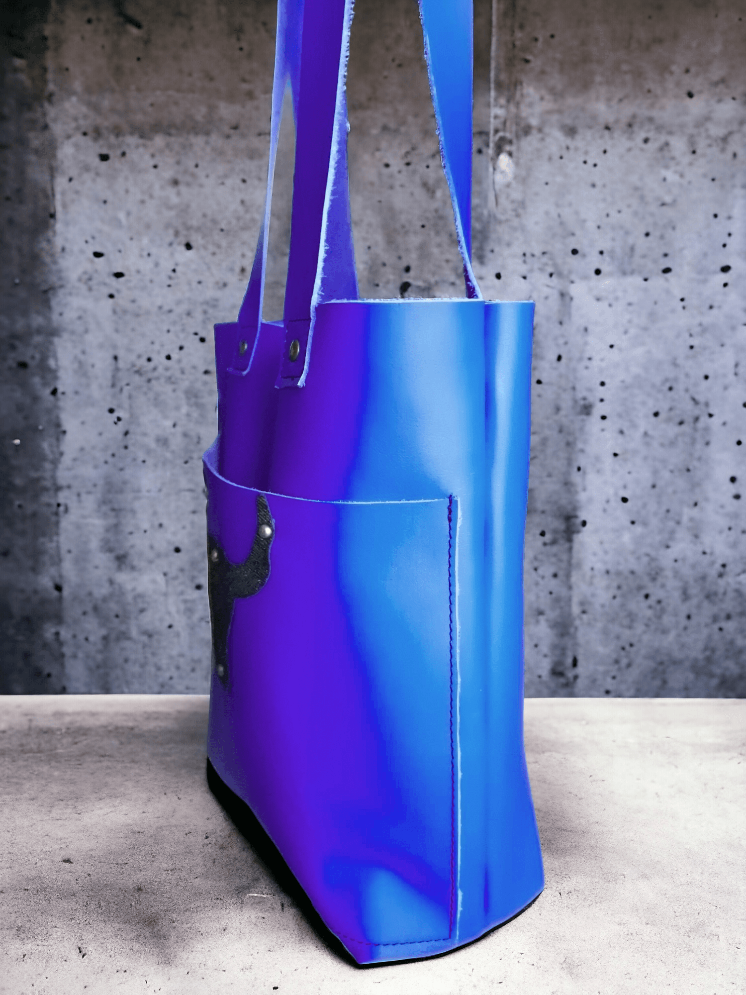 Sac Cabas Femme en cuir souple BLEU Bill - Vavounette&Co