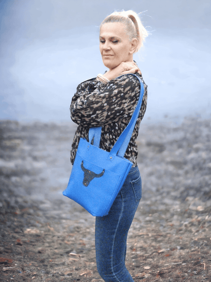 Sac Cabas Femme en cuir souple BLEU Bill - Vavounette&Co