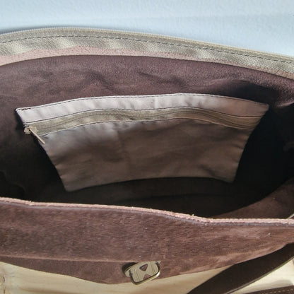 Sac Besace Femme en Cuir MARRON Chocolat et Rabat en cuir Croco