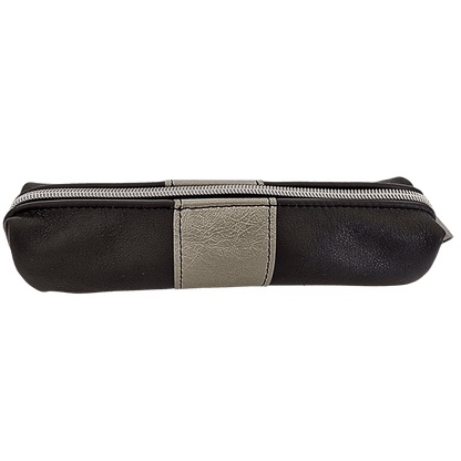 Trousse en cuir Noir et Argent Polo - Vavounette&Co