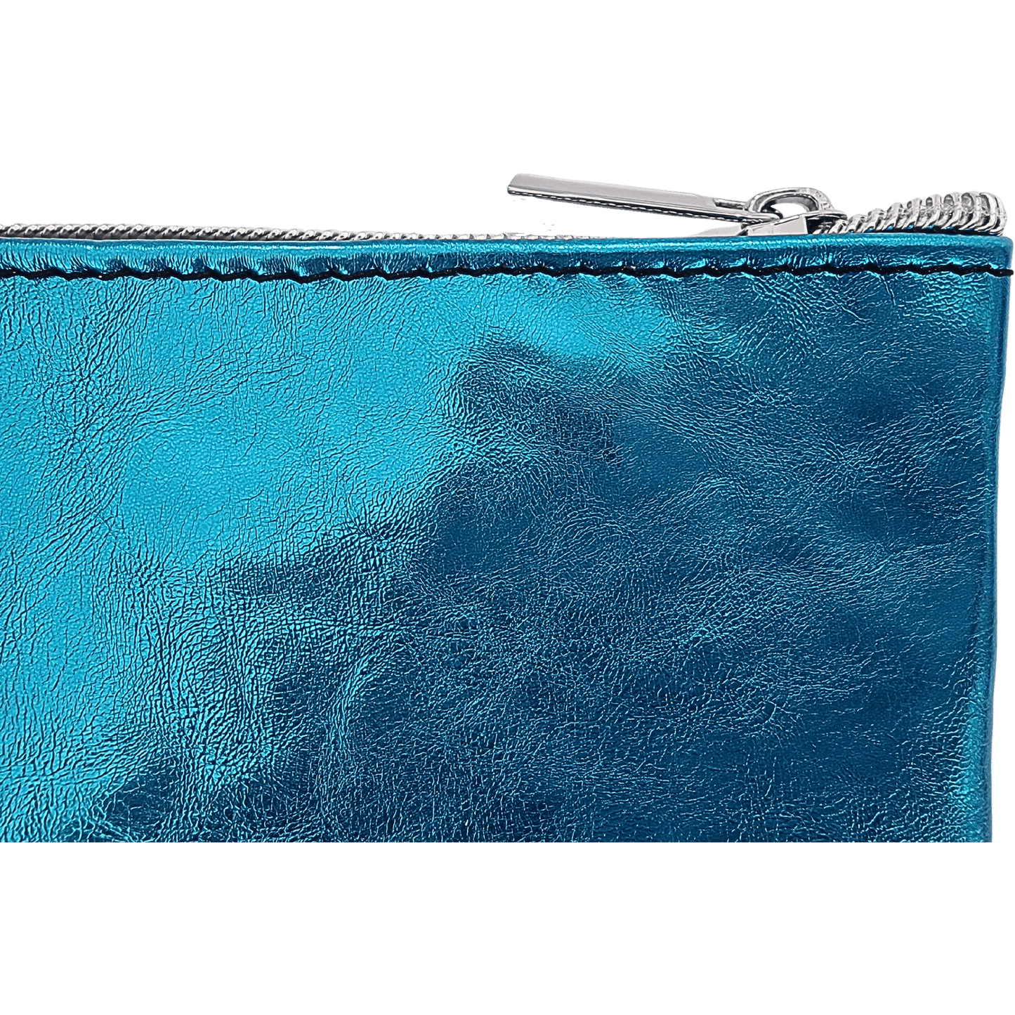 Pochette en cuir Bleu métallisé Lisa - Vavounette&Co