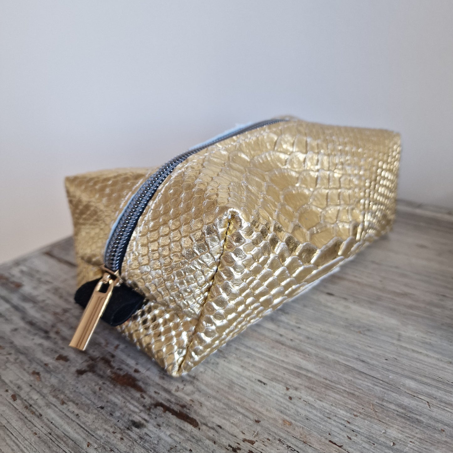 Trousse en cuir DORÉ Croco Femme