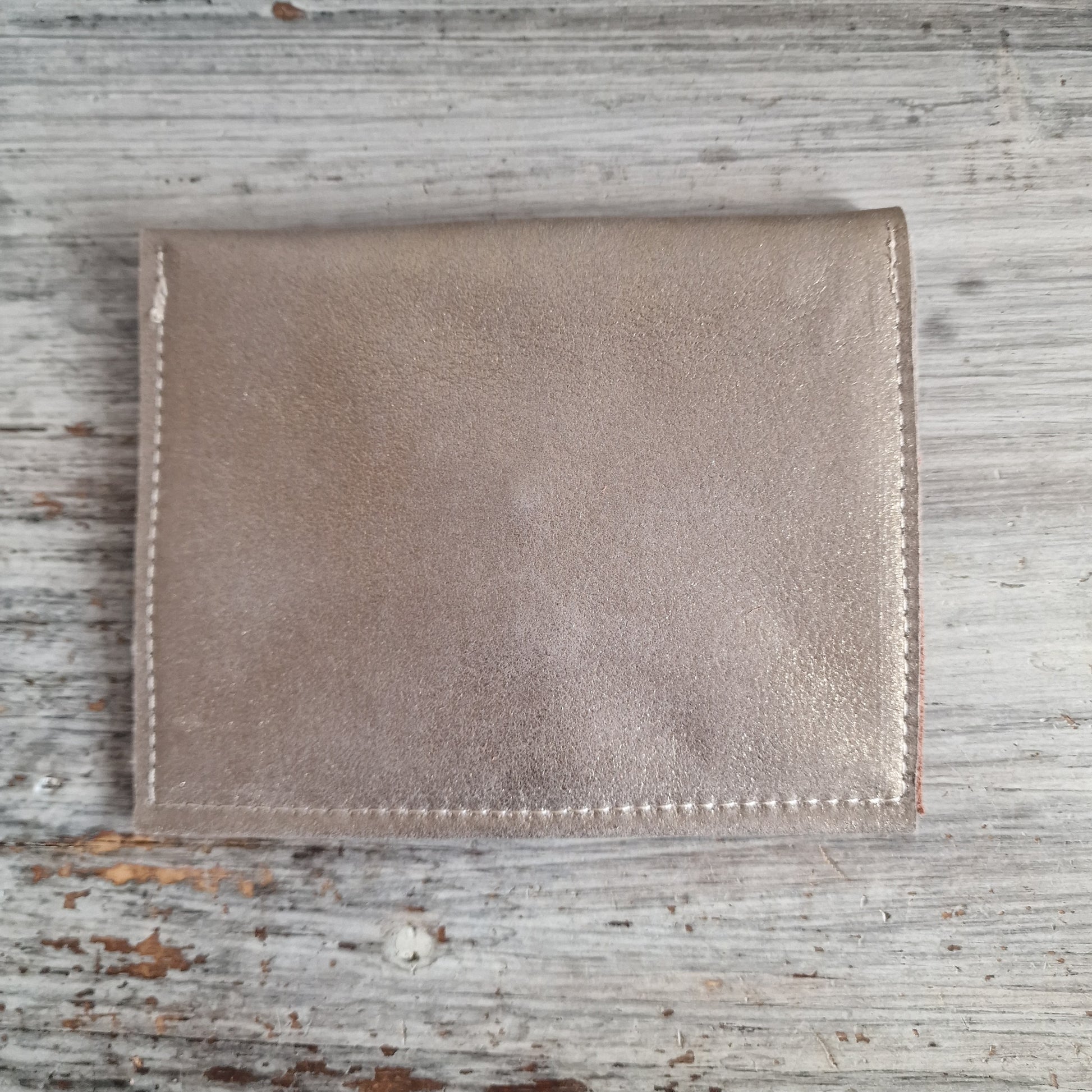 Pochette en cuir TERRACOTTA et BEIGE Irisé