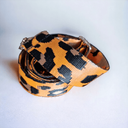 sangle ajustable et amovible léopard orange et noir pour sac