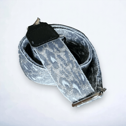 sangle de sac ajustable amovible leopard gris argent